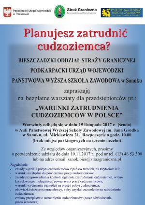 Zaproszenie na warsztaty do Sanoka 