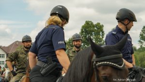 Konie służbowe Straży Granicznej na paradziej w Lutowiskach 