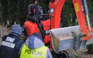 zatrzymana minikoparka 