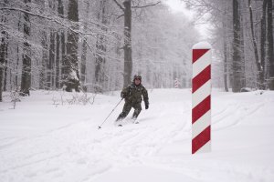 wiosenny partrol w zimowej aurze w Bieszczadach 