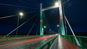 Iluminacje w kolorze zielonym z okazji Święta Straży Granicznej Most Brama Przemyska